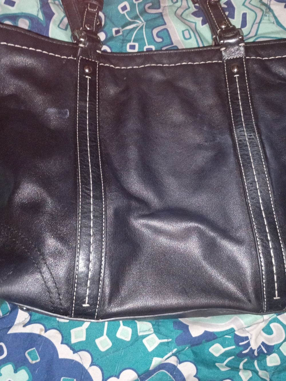 Coach Black Leather Tote Bag
